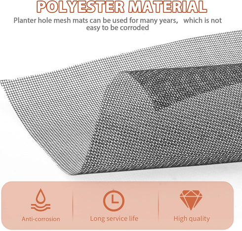 Flower Pot Hole Mesh Pad, 10 PCS 11.8x7.8 Inch Pot Bonsai Mesh Drainage Screens Plant Pot Drainage Mesh...