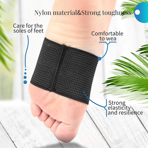 Geyoga 2 Pairs Compression Foot Arch Support for Women and Men Plantar Fasciitis Arch Support Sleeves Braces Sports Bandage Orthotics Unisex Foot ...