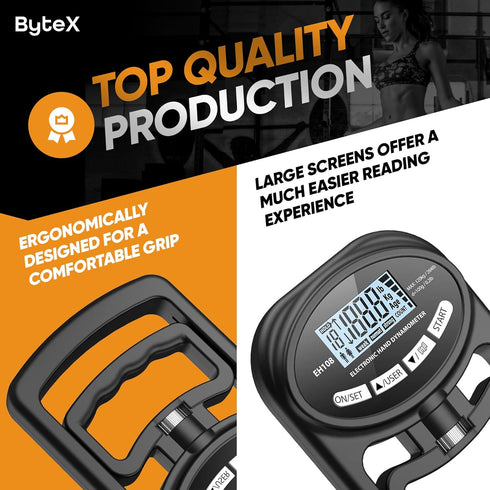 Hand Dynamometer Grip Strength Trainer - Electronic Hand Grip Strength Tester Grip Strengthener Hand Exerciser Meter Digital Hand Grip Training Ga...