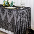 ShinyBeauty Lace Tablecloth Rectangle 60''x120'' Black Lace Party Tablecloth Rustic Floral Lace Table Cloth Vintage Lace Overlays Tea Party Tablec...