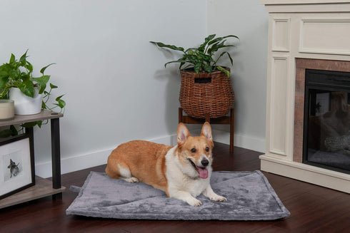 Furhaven ThermaNAP Self-Warming Cat Bed for Indoor Cats & Small Dogs, Washable & Reflects Body Heat - Quilted Faux Fur Reflective Bed Mat - Gray, ...