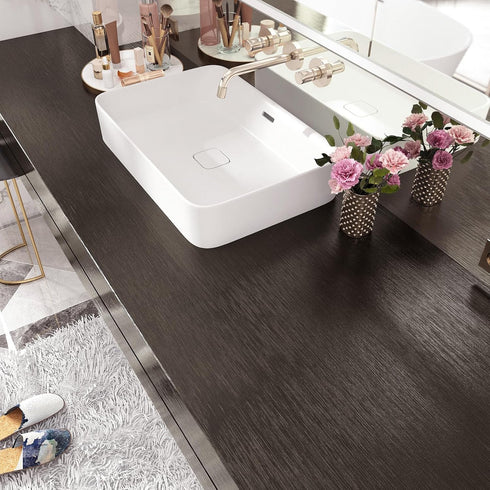 Dark Brown Stainless Steel Contact Paper Metal Brushed Peel and Stick Wallpaper for Bathroom Kitchen Thick Heat Resistant Brown Contact Paper for ...