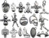 WOCRAFT 50pcs Wholesale Bulk Lots Ball Game Sports Charms for Jewelry Making Mixed Smooth Tibetan Silver Metal Charms Pendants DIY for Jewelry Mak...
