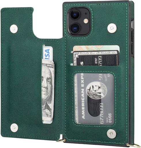 KIHUWEY 11 Crossbody Wallet Case with Card Slots, Embossed Mandala Pattern Flower Wrist Strap Protective Kickstand Shoulder Cross Cover Case 6.1 I...