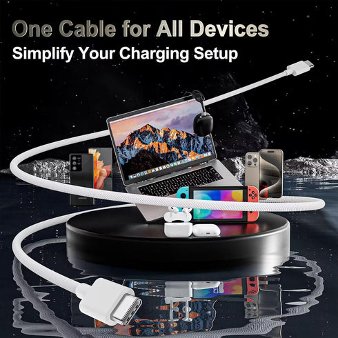Quntis USB C Cable, USBC to USBC Fast Charging Cable Nylon Braided (6ft 60W, 1-Pack) for iPhone 15/Pro/Plus/Pro Max, iPad Mini 6/Pro 2021/Air 4, M...