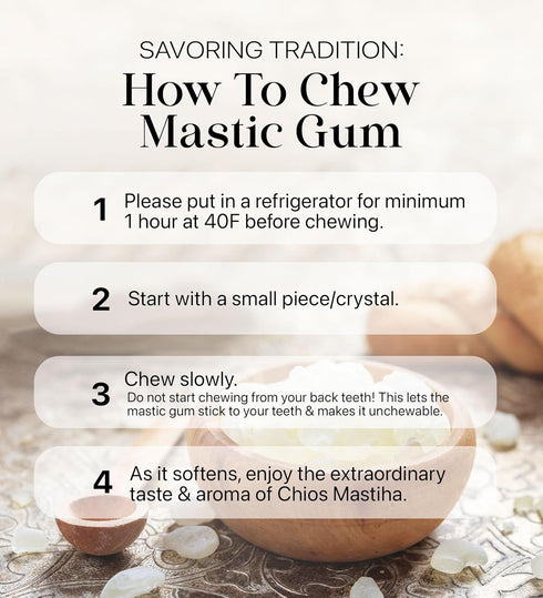 Cerez Pazari Natural Mastic Gum 0.88 oz (25g), Greek Chios Pure Resin, Sugarless Gum Made From Resin Of Mastiha Trees, Jaw Exerciser, Vegan, Non-G...