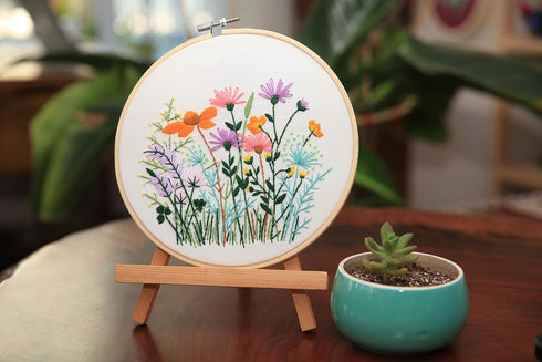 Maydear Stamped Embroidery Kit for Beginners with Pattern, Cross Stitch kit, Embroidery Starter Kit Including Embroidery Hoop, Color Threads and E...
