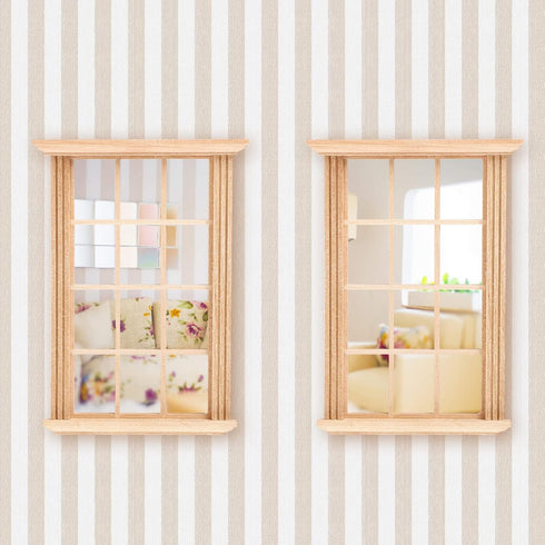 2pcs Mini Furniture Doll House Miniature Window Frame Model Decoration Windows Dollhouse Furniture...