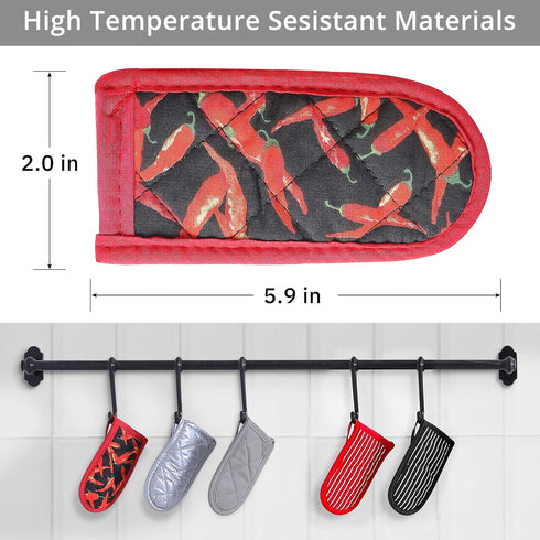 Cast Iron Skillet Handle Covers,Pot Handle Covers Heat Resistant,Pot Holders for Kitchen Heat Resistant,Machine Washable Handle Mitts,2 PCS(Red Pe...