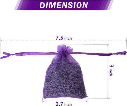French Lavender Sachets for Drawers and Closets Fresh Scents, Set of 16, Home Fragrance Sachet for Wardrobes Closets, Purple, LV-A-1...