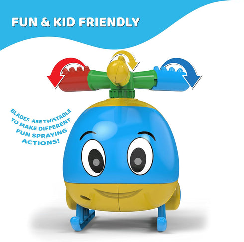 Helicopter Water Sprinkler for Kids, Spinning Sprinkler for Yard, Sprays Water 15 Feet High for Summer Outdoor Play...