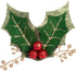 DEMDACO Holly Berry Red, Green, and Gold Tone Glittered 5 Inch Polyester Christmas Lapel Pin...