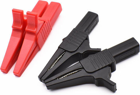 10Pcs 1000V 32A Heavy Duty Full Insulated Automotive Car Battery Alligator Clips Electrical Test Clips with 4mm Banana Jack Socket for Multimeter ...