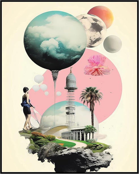 Posterizer 1 pcs-surreal sci-fi futuristic collage-Abstract & Modern Art-Retro Art-Gift for Men Women Entrepreneur Teens-Decor for Home & Office- ...