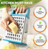 Spring Chef Handheld Stainless Steel XL Parmesan Cheese Grater with Handle - 4 Sided Metal Box Grater for Kitchen - Dishwasher Safe Potato Shredde...