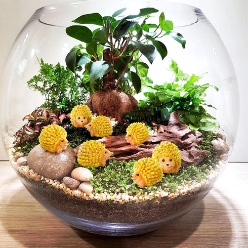 Exasinine 50Pcs Hedgehog Figurine Mini Hedgehog Resin Fairy Garden Accessories Mini Resin Animals for Plant Pots Bonsai Craft Decor Fairy Wild Gar...