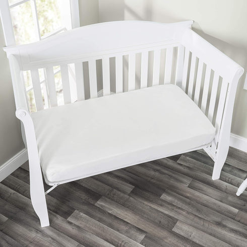 Everyday Kids Fitted Crib Sheet, 100% Soft Breathable Microfiber Baby Sheet, Fits Standard Size Crib Mattress 28in x 52in, White Nursery Sheet...