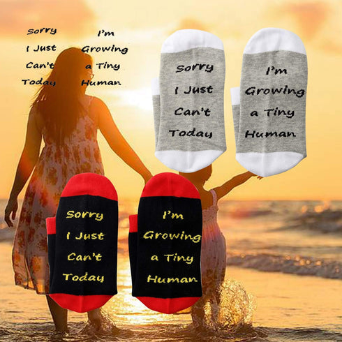JXGZSO Pregnancy Gift New Mom Gifts Sorry I Just Can't Today I'm Growing a Tiny Human Mom Sock Pregnant Mom Gift?sorry new mom socks...