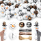 180 Pieces Christmas Snowman Wooden Bead Winter Wooden Bead Christmas Buffalo Plaid Wood Round Bead Christmas Print Wooden Beads with DIY Twine Sc...