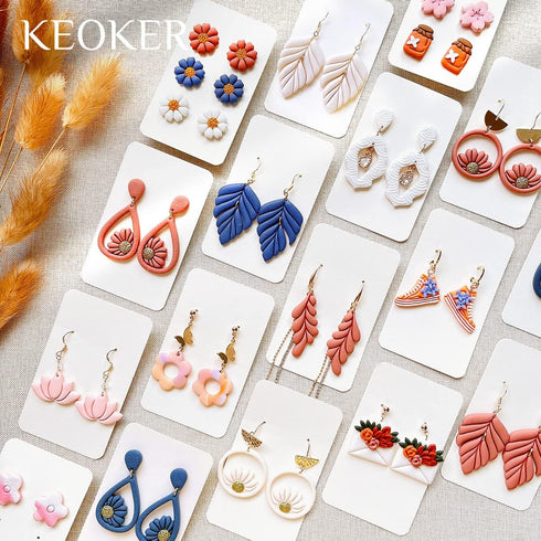 KEOKER Polymer Clay Cutters, Spring Floral Clay Cutters, Polymer Clay Cutters for Earrings Jewelry Making, 10 Shapes Flower Clay Earrings Cutters ...