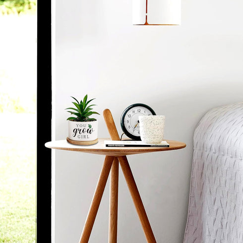 Grow Succulent Pots Without Plants Ceramic Planter You Grow Succulent Planter Pots with Bamboo Tray, Indoor Planter for Women, Girls, Daughter, Si...
