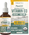 Organic Vitamin D3 10,000 IU - Plant D3, Vegan, Max Strength Sublingual Liquid D3 Drops - 200% Higher Absorption, 100% Plant-Based Cholecalciferol...