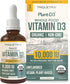 Organic Vitamin D3 10,000 IU - Plant D3, Vegan, Max Strength Sublingual Liquid D3 Drops - 200% Higher Absorption, 100% Plant-Based Cholecalciferol...