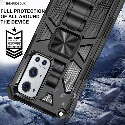 Ailiber Compatible with OnePlus 9 Pro Case with Screen Protector, for Magnetic Car Mount, Kickstand Holder, Rugged Shockproof Bumper Military Grad...