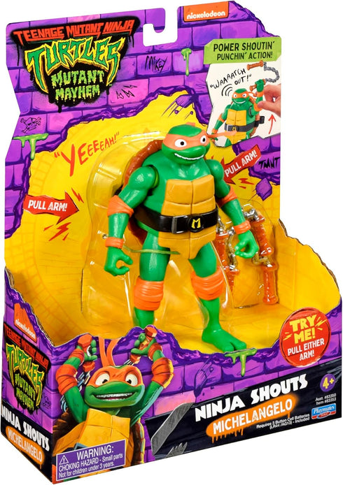 Teenage Mutant Ninja Turtles: Mutant Mayhem 5.5” Michelangelo Deluxe Ninja Shouts Figure by Playmates Toys...