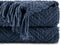 BATTILO HOME Navy Blue Throw Blanket for Couch, Knitted Blue Blanket Throw 50'' x 60'', Super Soft Warm Navy Throws for Chair Sofa Home Decor...