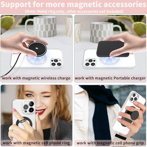 2Pcs Metal Ring Sticker for Pop Socket Magnetic Grip, Magnetic Adapter Adhesive for iPhone, Magsafe Wireless Charger (Pink)...
