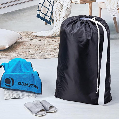 HOMEST 2 Pack XL Nylon Laundry Bag with Strap, Large Dirty Clothes Organizer, Easy Fit a Laundry Hamper or Basket, Can Carry Up to 4 Loads of Laun...