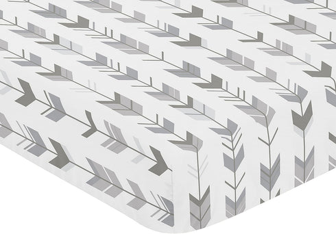 Grey and White Arrow Baby or Toddler Fitted Crib Sheet for Woodland Arrow Collection by Sweet Jojo Designs...