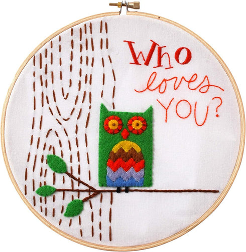 Who Loves You? Stamped Embroidery Kit-8" Round......