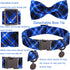 Dog Collar with Bow Tie, Cotton Dog Bowtie Collar for Medium Girl Boy Dog, Holiday Blue Dog Collar with Durable Metal Buckle, Cute Plaid Pet Colla...