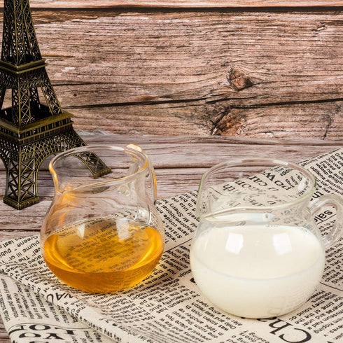 ELITEA Clear Glass Milk Tea Serving Pitcher Cream Pitcher Creamer Mug 200ml / 7 fl.oz for Tea Coffee...