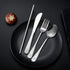 | Travel Utensils Set | Reusable Camping Cutlery Set | Stainless Steel Flatware Set | Portable Silverware Set with Case | Includes Knife/Fork/Spoo...