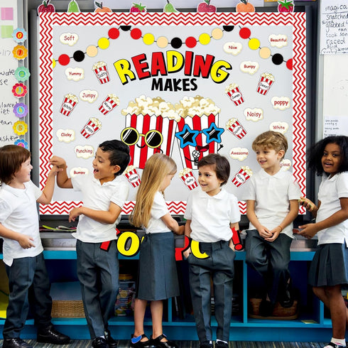 Popcorn Cutouts Popcorn Theme Classroom Bulletin Board Decorations Reading Makes You Pop Themed Birthday Party Supplies for Toddler Kids Students ...