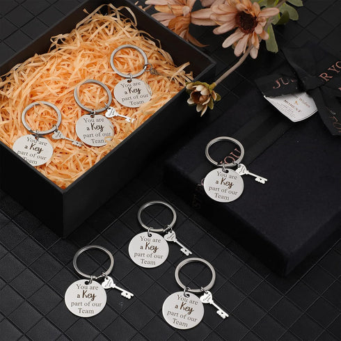 Junkin 20 Pcs Thank You Keychain Gifts for Team Employee Appreciation Keychain Gifts for Women Men Staff Teacher Retirement (Round)...