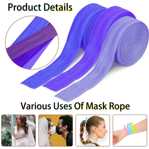 WILLBOND 40 Yards Fold over Elastic Solid Color Trim Elastic 40 Colors Ribbon Sewing Stretch Ribbon Band for Hair Bow DIY Craft Hair Ties Headband...