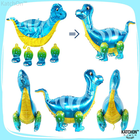 KatchOn, Big Blue Three Rex Balloons - 35 Inch Pack of 10 | Blue Dinosaur Balloon, Three Rex Birthday Party Decorations Boy | Blue Dinosaur Party ...