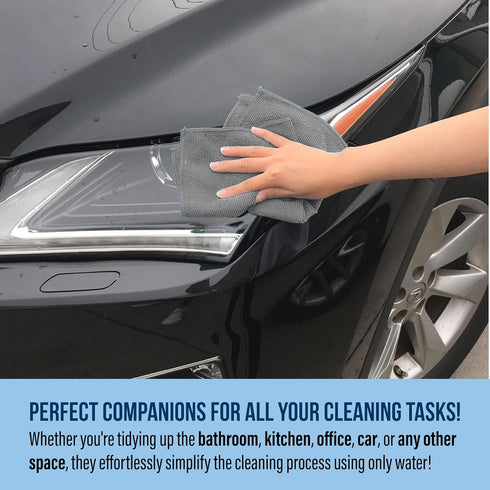 GREEN LIFESTYLE Microfiber Cleaning Cloth 12 Pack, Borderless Microfiber Towels Cleaning, Rags for Cleaning, Car Microfiber Towel, Drying Towels f...