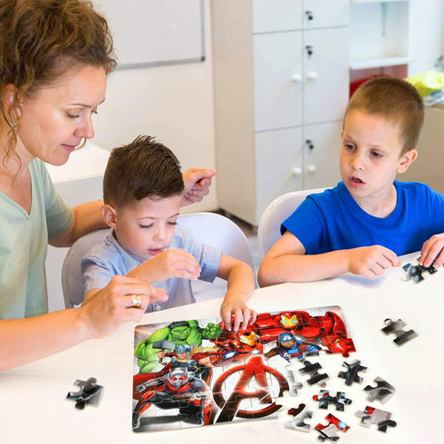 Puzzles for Kids Ages 4-8 60 Pieces Superhero Jigsaw Puzzles for Boys and Girls Educational Learning Puzzles in Metal Box The Avengers....