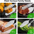 9in Vintage Salad Tong for Serving, Zinc Alloy Silver Food Serving Tongs Salad Steak Clip Buffet Tongs for Buffet Catering Bread BBQ, 8.5x4.5in...