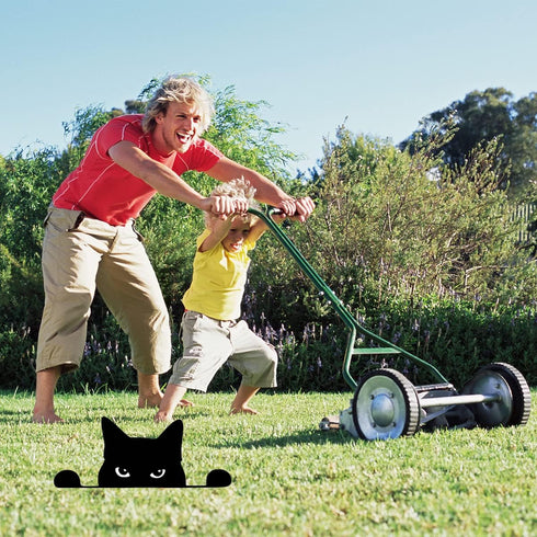 2 Pieces Cat Statue Art Decor Garden, Black Cat Silhouette Décor Animals Shape Yard Decoration Art Decoration for Yard Lawn, Garden, Pathway, Outd...