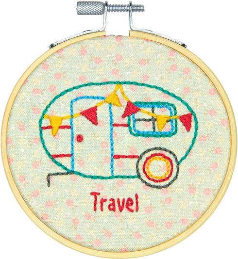 Dimensions 'Camper' Short N' Sweet Mini Embroidery Kit for Beginners, 4''......