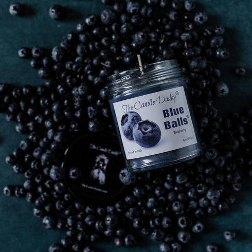 Two Blue Balls - Blueberry Scented - 6 Ounce Jar Candle - 40 Hour Burn...