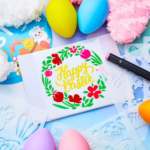 25 Pieces Easter Stencils Easter Theme Templates Reusable Plastic Drawing Stencils Journal Painting Templates for Easter Party Home Decor DIY Craf...