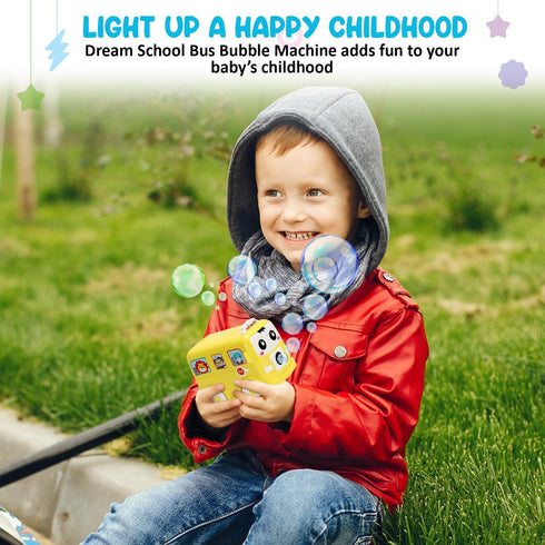Kids School Bus Bubble Maker Machine with Musical Sliding Action - Outdoor Summer Toys for Toddlers Bubble Machine for Kids Toddler Toys Baby & To...
