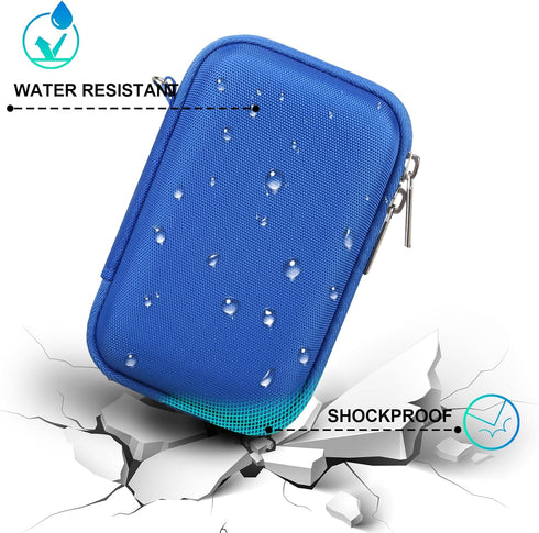 BOVKE Carrying Case Compatible with JBL Go 4 Portable Bluetooth Wireless Speaker, Extra Mesh Pocket for Charging Cables and Accessories, Blue...